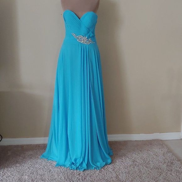 NWT Alyce B-dazzle Long Gown in Light Blue - Picture 4 of 4